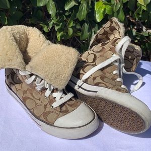 Vintage Coach Fur High Top Sneakers